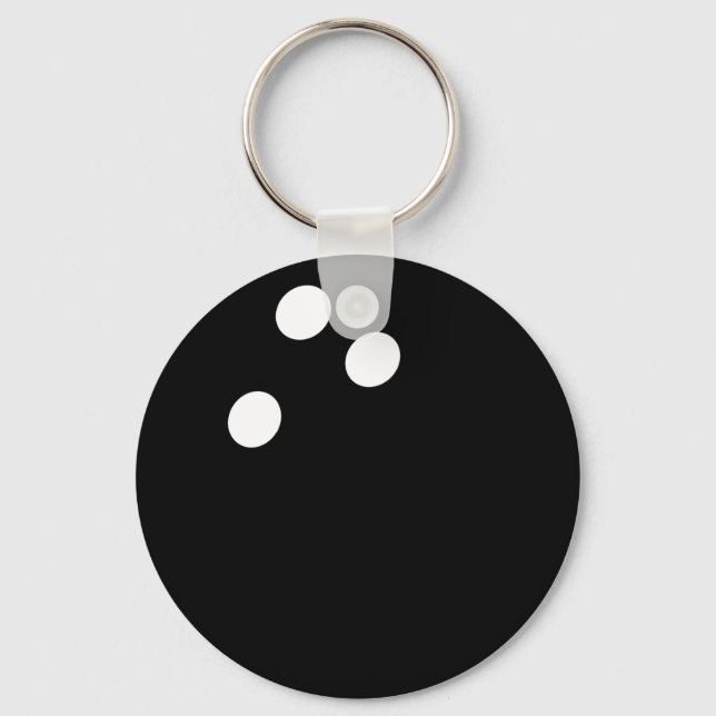 Porte-clés icône de boule de bowling noire (Recto)