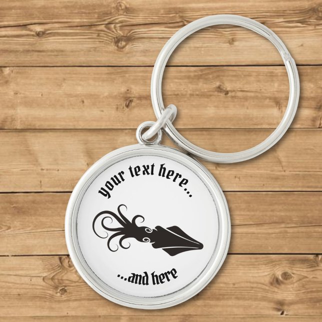 Porte-clés Icône de calmar noir (Créateur téléchargé)