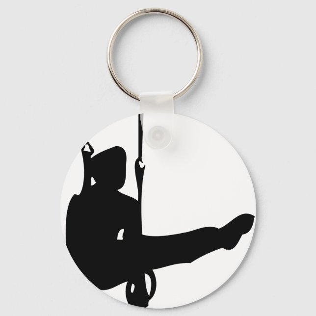 Porte-clés icône de gymnastique noire (Recto)