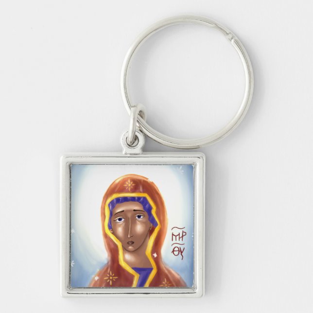 Porte-clés icône de la Vierge Marie (Devant)