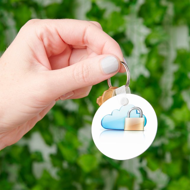 Porte-clés Icône de stockage cloud sécurisé avec cadenas (Créateur téléchargé)