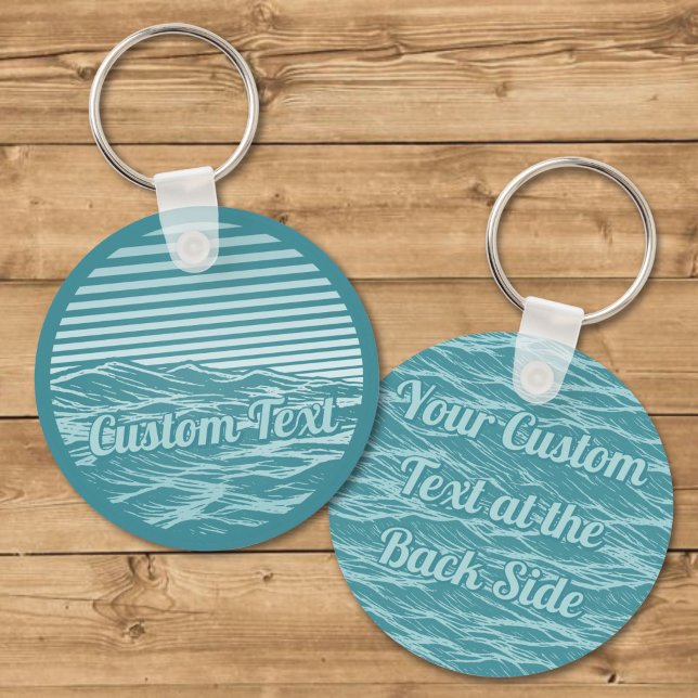 Porte-clés Icône de vagues d'océan turquoise (Créateur téléchargé)