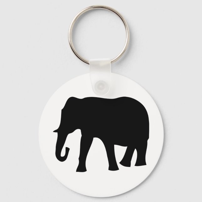Porte-clés icône d'éléphant noir (Recto)