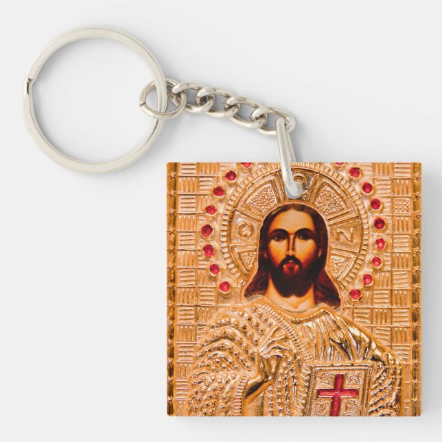 Porte-clés Icône d'or de Jésus-Christ (Devant)