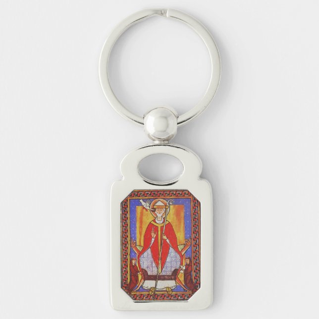Porte-clés Icône médiévale de Saint Grégoire le Grand (Devant)