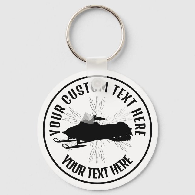 Porte-clés Icône motoneige Porte - clé personnalisé (Recto)
