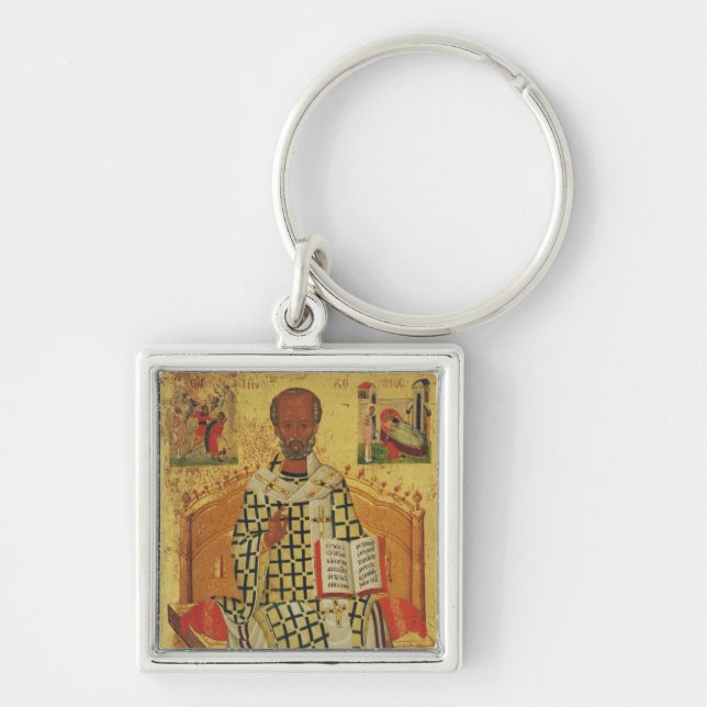 Porte-clés Icône orthodoxe byzantine de saint Nicolas de Myre (Devant)