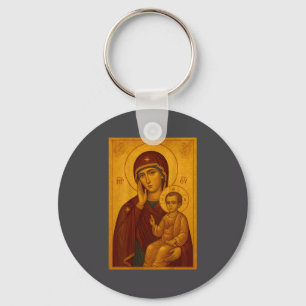 Porte-clés Icône orthodoxe de la Théotokos et de l'enfant Jés