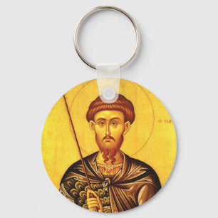 Porte-clés icône orthodoxe de saint Théodore Tiron
