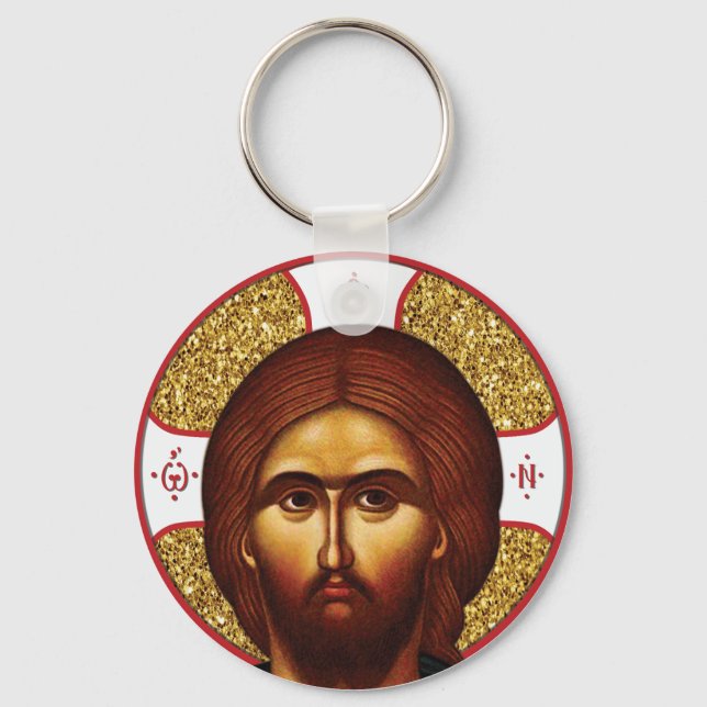 Porte-clés Icône orthodoxe du Saint-Jésus-Christ (Recto)