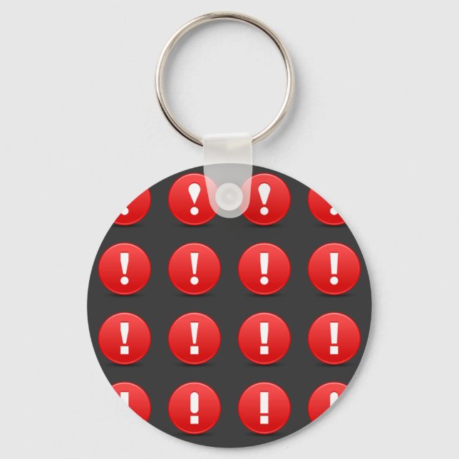 Porte-clés Icônes d'avertissement avec point d'exclamation ro (Recto)