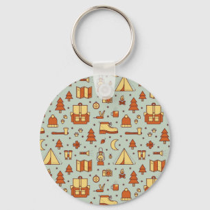 Porte-clés Icônes de voyage d'aventure, motif sans soudure.