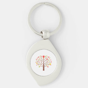 Porte-clés Icônes d'éducation et d'apprentissage de l'arbre d