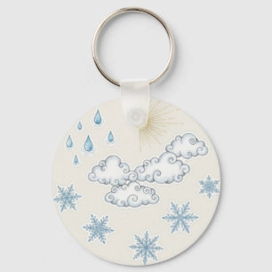 Porte-clés Icônes météorologiques fantaisistes – Soleil Nuage