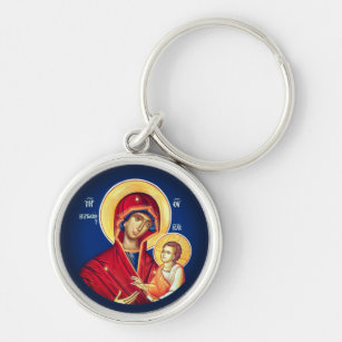 Porte-clés Icônes orthodoxes byzantines chrétiennes : Vierge 