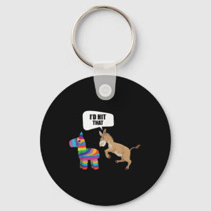 Porte-clés ID Donkey J'Ai Touché Que Pinata Mexicain Drôle Ci