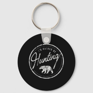 Porte-clés I'd Rather Be Hunting Bear Retro Faded
