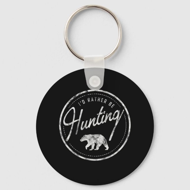 Porte-clés I'd Rather Be Hunting Bear Retro Faded (Recto)