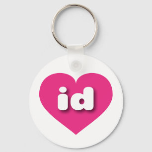 Porte-clés Idaho coeur rose chaud - I love id