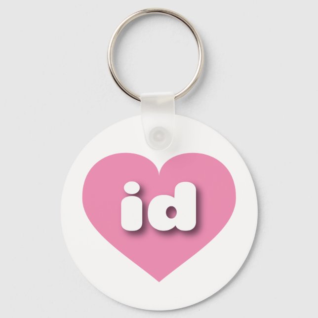 Porte-clés Idaho coeur rose - I love id (Recto)