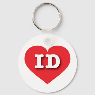 Porte-clés Idaho Red Heart - I love ID