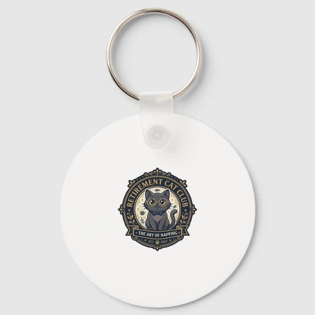 Porte-clés Idée cadeau chat papa chat retraite - Chat de retr (Recto)