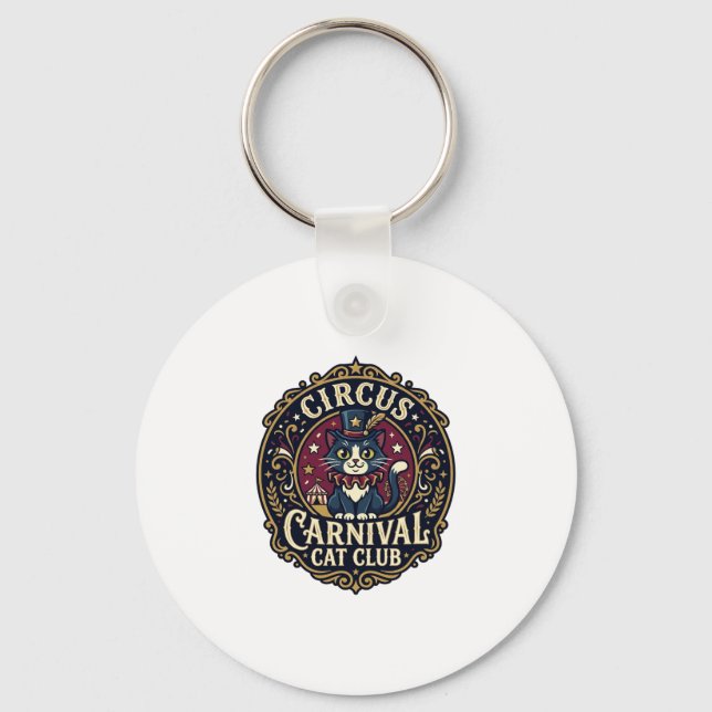 Porte-clés Idée cadeau pour papa de chat de carnaval de cirqu (Recto)