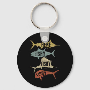 Porte-clés Idées Cadeaux de Pêche en Eau Salée Drôle Vintage 