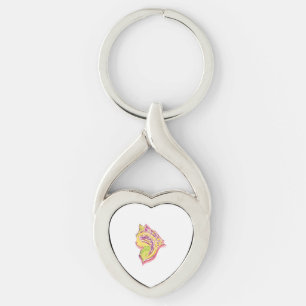 Porte-clés Idées de cadeaux tête de mandala de race de chats