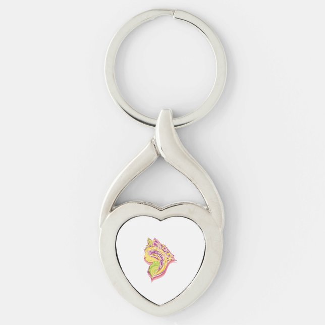 Porte-clés Idées de cadeaux tête de mandala de race de chats  (Devant)