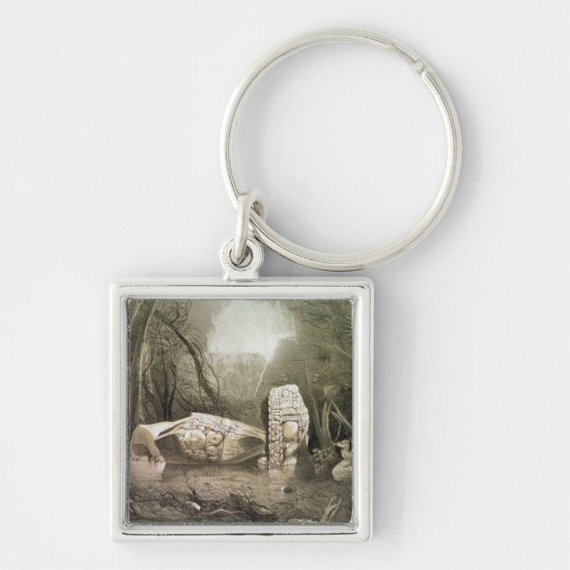 Porte-clés Idole maya cassé chez Copan, Guatemala (Devant)