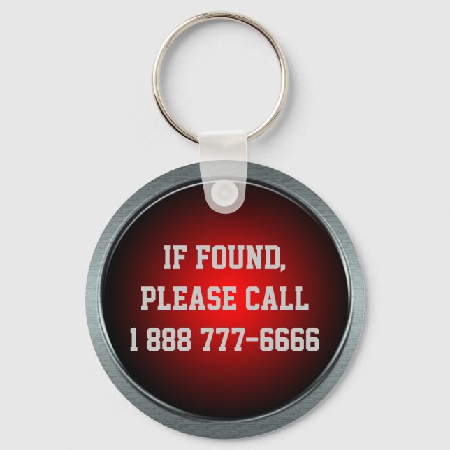Porte-clés If Found, Call... Red Keychain (Recto)
