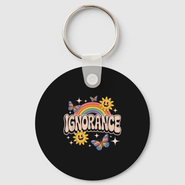 Porte-clés Ignorance Funny Retro Ironique Sarcastique mignon  (Recto)