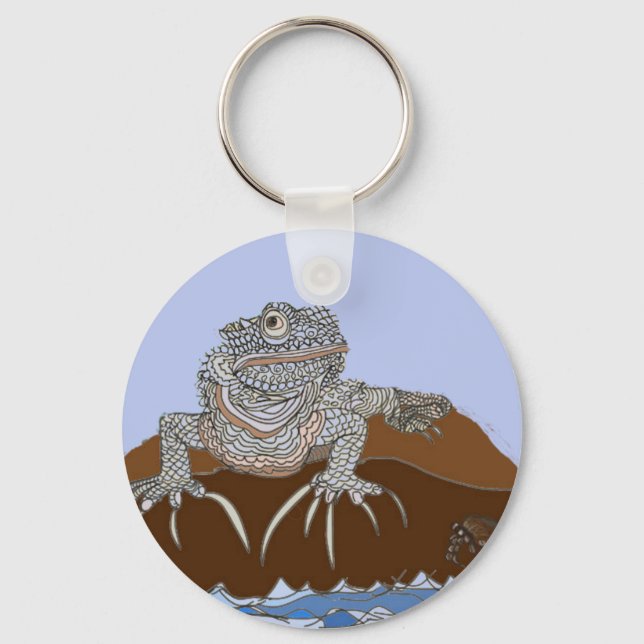 Porte-clés Iguane marin sur rocher (Recto)