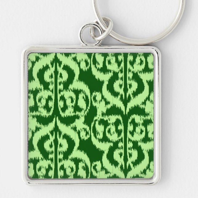 Porte-clés Ikat Moorish Damask - vert pin et menthe (Devant)
