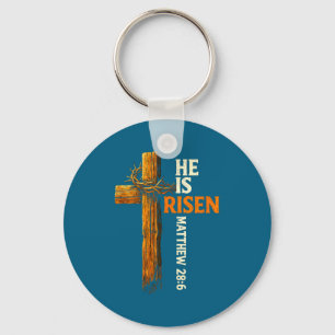 Porte-clés Il est ressuscité croix jésus foi religieuse chrét