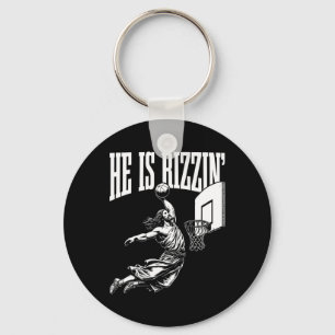Porte-clés Il Est Rizzin Fun Jesus Basketball Mème