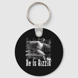 Porte-clés Il est Rizzin Jésus jouant au football drôle Sport