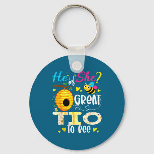 Porte-clés Il ou elle grand tio pour être une fête de révélat