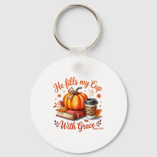 Porte-clés Il Remplit Ma Tasse De Grâce Café D'automne Citrou