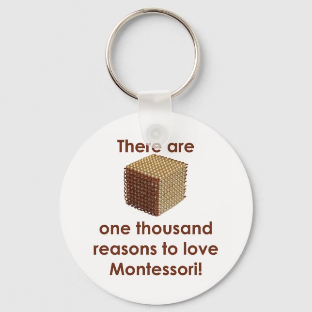 Porte-clés Il y a 1000 raisons d'aimer Montessori (Recto)