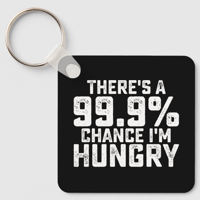 Porte-clés Il y a 99,9% de chances que j'ai faim (Recto)