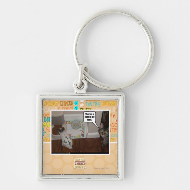 Porte-clés Il y a des lièvres en ma nourriture (Devant)