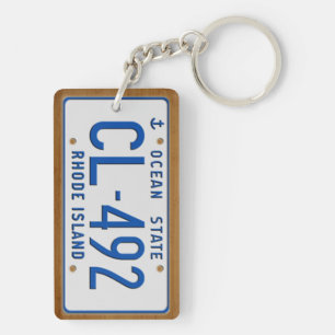 Porte-clés Île de Rhode 1986 porte - clés vintages de plaqu