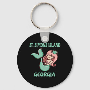 Porte-clés Île de St. Simons Thème de sirène mignonne