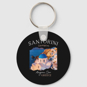 Porte-clés Île grecque Santorin Grèce Oia Village Blue Chu