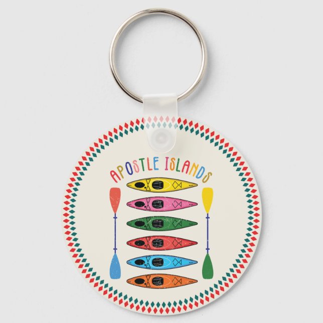 Porte-clés Iles Apôtres Rétro Kayak (Recto)