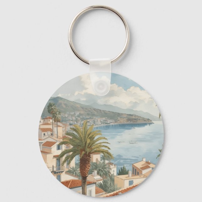 Porte-clés Îles Baléares Voyage Vintage Français (Recto)