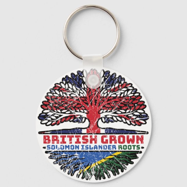 Porte-clés Îles Salomon Île Salomon British UK Tree (Recto)