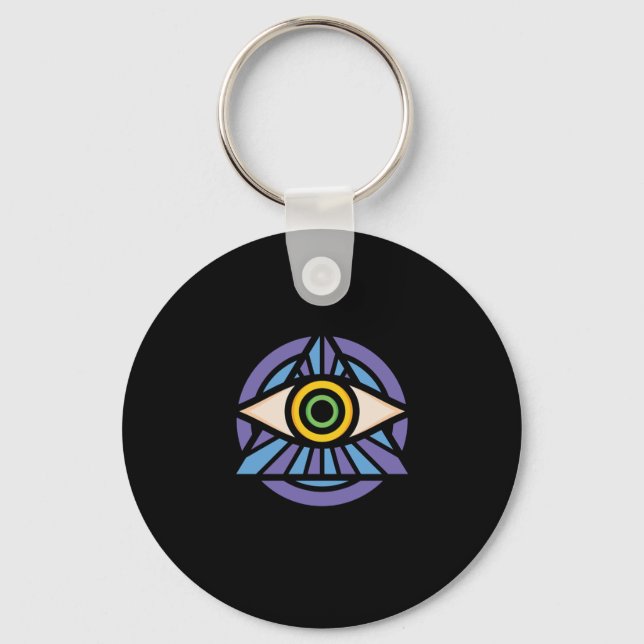 Porte-clés Illuminati Symbol Triangle Masonic Conspiracy Gift (Recto)